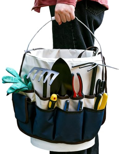 Sac à outils de jardinage - sac à outils de jardin, organisateurs de sacs, seau à chargement lourd de grande capacité avec base épaissie et poignées confortables pour femmes, papa, Tuttof