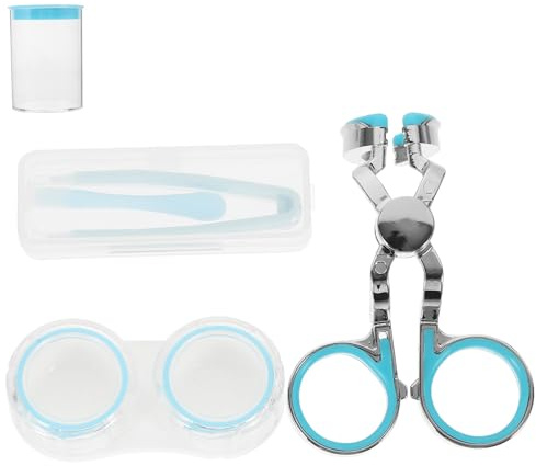 MOLUCKFU Kit D'applicateurs pour Lentilles de Contact Bleu Outils de Retrait et Insertion Souples Extracteurs et Pinces sans Danger pour Lentilles Accessoire Pratique pour Entretien