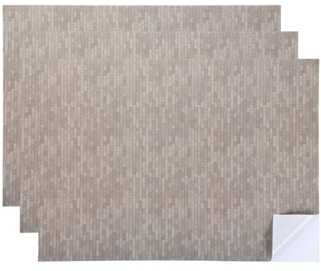 QUARKZMAN 3 Pcs Papel Tapiz para Casa De Muñecas 11.81 1:64 Tejas Autoadhesivas para Techo Tarimas para Piso Papel Tapiz Pelar Y Pegar (Gris Oscuro)