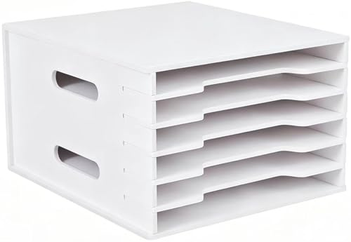 Skrivbordsorganisatör med 3–15 nivåer, stapelbara förvaringsbrickor för scrapbooking papper, förvaringskub för kontorsmappar, flera stilar (6-C)