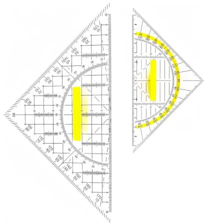 Geometrie-Set 2 Stück Geodreieck mit Griff 16cm & 22cm, Transparentes Zeichenwerkzeug für Büro, Studenten und Designer, Präzise Winkel- und Längenmessung für Zeichnen, Kartografieren und Modellieren