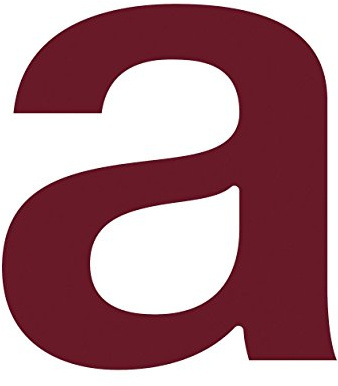 Husnummer A, design husnummer av rostfritt stål i rött