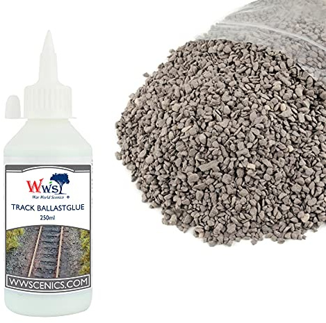 War World Scenics Kit de Balasto 500g & Cola 250ml para Modelismo Ferroviario -Balasto Mediano Ciruela