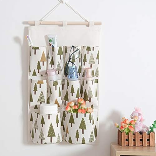 EBETA E Hängeorganizer Tür Wand Organizer Utensilientasche Hängende Aufbewahrungstasche für Eingang Garderobe Badezimmer (Bäume, 10 Fächer)