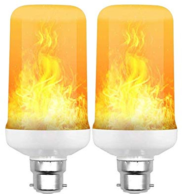 AOK DOOR Lampadina Fiamma LED Flame Effect Fire Light Bulbs Lampadine notturne Lampadina E27 Lampadine a LED per Illuminazione Domestica Lampadine per La Casa b22,2pack