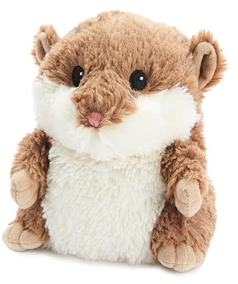 Warmies Plüsch Brauner Hamster Mikrowellen-Wärmekissen, beschwertes Kuscheltier leicht duftend mit französischem Lavendel, Mikrowellen-Wärmepad geeignet für alle Altersgruppen