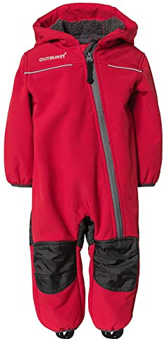 Outburst – baby barn pojkar softshell overall overall fodrad vattentät 10 000 mm vattenpelare andas vindtät, röd/antracit – 14438169 – storlek 116, röd, 116