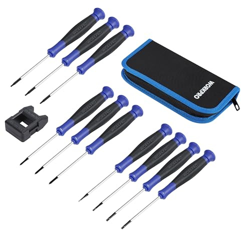 WORKPRO 10-Piece Precision Screwdriver Set with Pouch, Magnetic Small Screwdrivers with Phillips, Slotted, Torx Star, Mini Screwdriver Repair Tool Kit for Eyeglass, Watch, Computer, Laptop, Phone