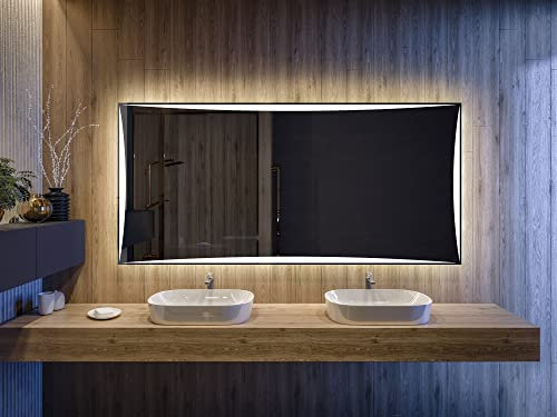 Artforma Badspiegel mit Beleuchtung - Led Spiegel Bad - 120x100 - Badezimmerspiegel Nach Maß - auf Individuelle Bestellung Gefertigt - Modernes Design - Ohne Rahmen