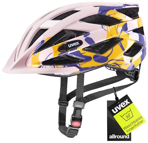 uvex air wing - lätt allroundhjälm för kvinnor och män - individuell justerbar passform - utbyggbar med LED-ljus - powder-liquids - 56-60 cm