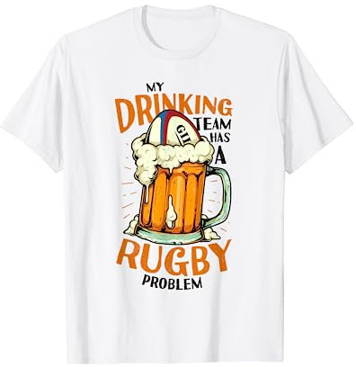Lustiges Rugby-Shirt für Herren, Trinkteam, Rugby T-Shirt