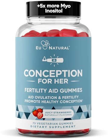 Conception for Her Fertility Gummies - Fertility Supplements for Women with Myo Inositol, Folate & more Essential Nutrients - Delicious Juicy Strawberry Hormone Balance Vitamins, 75 ct Pectin Gummies