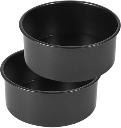 IVEOPPE Juego de 2 Moldes Redondos Para Hornear, Molde Redondo de Acero Inoxidable Con Revestimiento Antiadherente, Adecuado Para Pasteles, Brownies, Tartas, Lasaña (15cm)