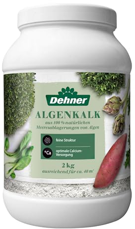 Dehner Algenkalk, hochwertiger Dünger zur Blattdüngung / Bodendüngung, aus 100 % natürlichen Meeresablagerungen, hoher Calciumgehalt, 2 kg, für ca. 40 qm, bunt