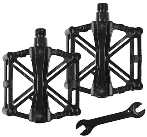 Pedali MTB Flat, Pedali Bici da Corsa di Alluminio, Pedali Flat Bicicletta con Cuscinetto du Sigillato, MTB Accessori con una Chiave Inglese per Mountain Bike e Bici da Strada