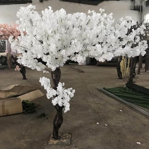 GEJLELDS Künstlicher Kirschblütenbaum, weißer künstlicher Kirschblütenbaum, handgefertigte künstliche Bäume für Heimdekoration, drinnen, draußen, Party, Büro, Hochzeit, Weihnachten,1.5 * 1.5m