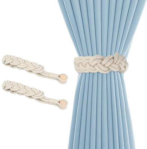 2 Pezzi Calamite Tende, Fermatenda Magnetici, Ferma Tende con Calamita, Fermatende Drappeggiato e Raccogli Tenda, Magnetic Curtain Tiebacks di Tenda per Camera da Letto Senza Trapano