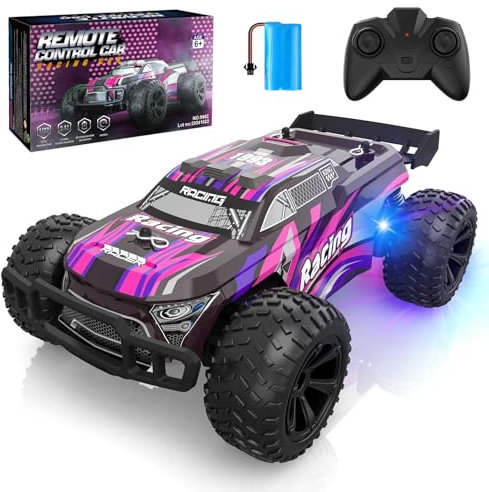 Fjärrstyrd bil från 3 4 5 6 7 8 år, leksak från 3–8 år pojke, Radiostyrd bil barn 2,4 GHz 360° flip RC bil med lampor, jul födelsedagspresent för 3 4 5 6 7 8 9 10 år pojkar flickor