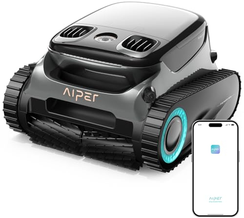AIPER Scuba S1 Pro Robot Piscine sans Fil, 180 Mins Autonomie, Aspirateur Piscine Fond et Parois, Nettoyage Horizontal de la Ligne d'eau, Idéal pour Les Piscines Enterrées 200㎡ (Reconditionné)