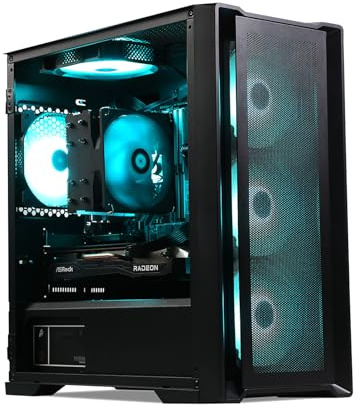 MXZ Gaming PC Computer R7 5700X3D, RTX 5060, 16G DDR4, NVME 1 T, B450,6RGB Fans,Windows 11 Pro Ready to use, Gamer Desktop Computer(R7 5700X3D| RTX5060)