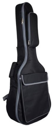 Parliky Gepolsterte Gitarrentasche aus Nylon mit Doppeltem Tragegurt und Verstärktem Schutz für Akustische Gitarren Schwarzer Gitarrenrucksack für Sicheren Transport
