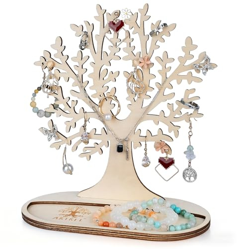 ARTREE Arbre de Vie Porte-bijoux en Bois Porte-chaînes et Rangement pour Chaînes, Boucles d'Oreilles, Bagues et Bracelets, Cadeau pour Toute Femme