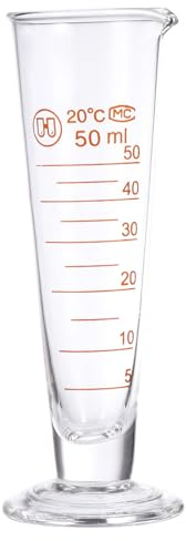 EPIGEIST Vaso Medidor de Vidrio Graduado con Boquilla Vertedora y Base Estable Probeta Cónica Transparente para Laboratorio y Enseñanza Científica Medición Precisa de Líquidos