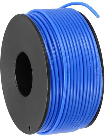 QUARKZMAN 20 AWG Fil Electrique Silicone 30.5m/100ft, 20 Gauge Bobine de Fil Électrique en Cuivre Étamé Haute Température 200 Celsius/392 Fahrenheit pour Câblage de Modèles DIY, Bleu