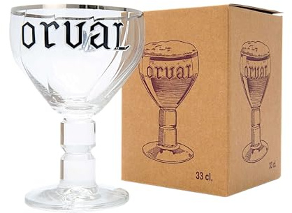 Générique Orval Verre à Bière Trappiste Officiel, Calice en Verre Transparent, 17 cl ou 33 cl, Style Art Déco, Collection Dégustation (33, Centilitres)