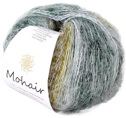 4x25g Weiches Mohair Wolle zum Stricken und Häkeln - Mohair mit Seide Handstrickgarn Mehrfarbiges Handstrickgarn Häkelgarn Strickgarn für Kleidungsstücke, Schals, Pullover, Hüte Decke Kissen -#25