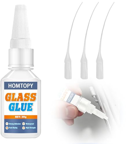 Strong Clear Glass Glue and Glass Repair Fluid for Mirrors Aquariums Jewellery Decorative Glass Windows Vases Picture Frames, Fast Drying Waterproof Rear View Mirror Adhesive Repair Kit