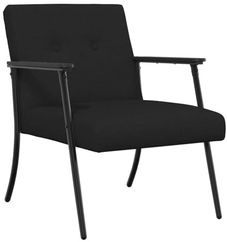 Qnhdfrt Sessel Schwarz Samt 59 x 75 x 78 cm Stahlrahmen Ergonomischer Loungesessel Modernes Design Bequemer Lesesessel für Wohnzimmer Schlafzimmer und kleine Räume