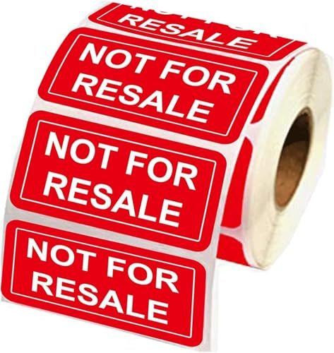 500 Pcs 1 x 2 Inch Not for Resale Labels Not for Resale Stickers Roll - Inventory Labels Retail Store Sale Displays Labels for Inventory, Retail Store, Sample, Showcase Products