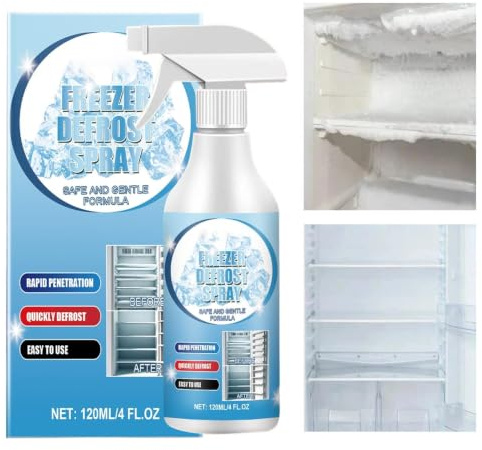 Avfrostningsspray Frys 120 ml Borttagning, Säker Issmältning, Köksrengöring | Kylskåpsrengöring För Vinter, Kylskåp, Kontor, Förvaring, Fordon, Vindruta, Instrumentbräda, Interiör Och