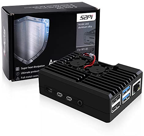 GeeekPi Caja de Aluminio con Ventiladores para Raspberry Pi 4 Modelo B - Sistema de Enfriamiento
