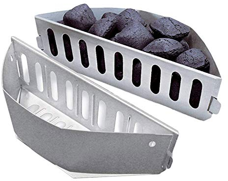 WELL GRILL 7403 Lot de 2 Paniers à Charbon Char-Basket pour Weber 57 cm Kettle Grills, Briquette Panier pour Weber One Touch and Master Touch Charcoal Grill, Barbecues à Charbon de 47,6 et 67 cm