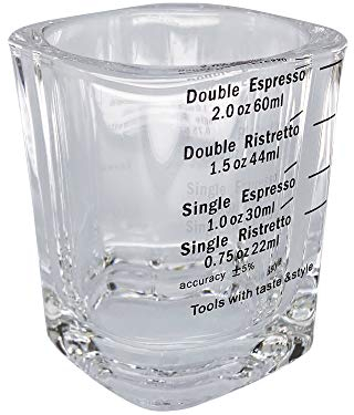 scarlet espresso Bicchiere da caffè scala perfetta da 60 ml rettangolare con scala nera per misurare le specialità espresso