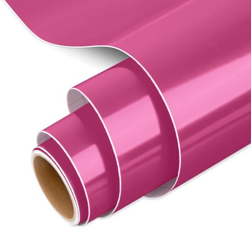 Vinile permanente per Cricut, rotolo di vinile permanente da 30,5 x 153 cm rosso rosa per Cricut, Silhouette e Cameo, vinile per tazze, finestre, decorazioni per la casa e altri progetti fai da te