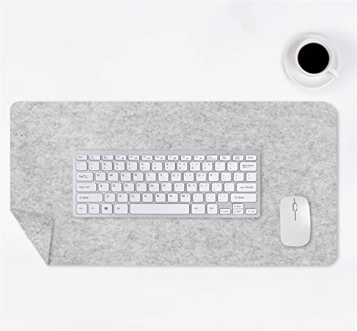 Lifup Mousepad aus 3mm Dick Filz, rutschfest Filzunterlage Schreibtisch Schreibtischunterlage für PC, Computer, Tastatur, Laptop Hellgrau 60x40cm