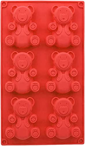 Selecto Bake Teddybär-Silikonform mit 6 Mulden | Liebesbär-Design, Für Cupcakes, Für Süßigkeiten, Für Seife, Für Eiswürfel
