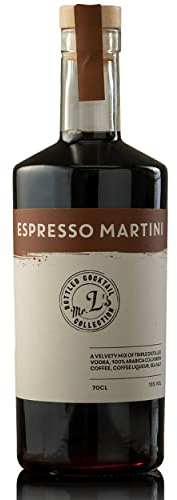 MR L’S COCKTAILS Espresso Martini Cocktail Mix 70cl (ABV 15%) ❘ Made With Rich Smooth Cold Brew Coffee Liqueur And Sea Salt, Pre-mixed & Ready To Drink, No Mess, No Fuss, Just Perfect Cocktails