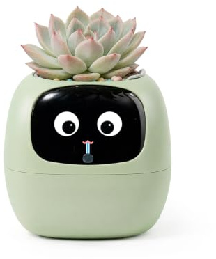 Ivy AI Smart Plant Pot with Emoji Intelligent Planter Robot for Houseplants Tamagotchi Flower Pot Stylish Plantagotchi Home Decor