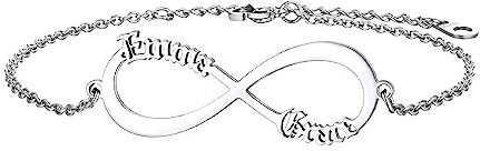 Bestyle Individuelles Namensfußkette Damen Edelstahl Infinity Fußkettchen Längenverstellbar 22-27cm