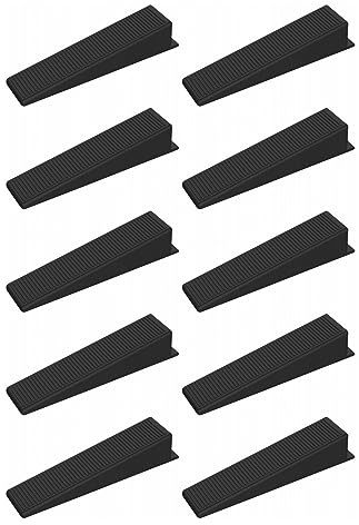 JZK 10x Cunei per pannelli recinzione per evitare colpi e rumori, spessori cunei concreti della posta recinto, cunei di recinzione plastica nera per pali cemento, cunei livellamento piastrelle