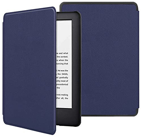 NAWVNMI Hülle Für Kindle Schutzhülle Für Kindle Voyage 2014, E-Book-Reader, Pu-Leder, Schlanke Schutzhülle Für Kindle Voyage, Modell Nr. Nm460Gz, Einfarbig, Smart Case, Marineblau, Kin