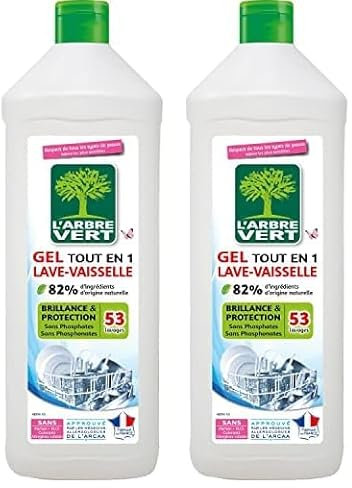 L'Arbre Vert gel Lave-Vaisselle Tout en 1, 720 ml (Lot de 2)