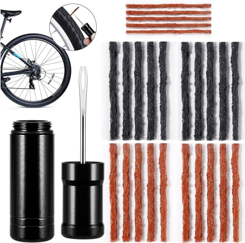 REJOECE 25 Stück Tubeless MTB Reparaturset, Schlauchloses Reifenreparaturset, Tubeless Reparaturset Tubeless Kit, Fahrradreifen Pannen Set für Fahrradreifen Befestigungswerkzeuge (20 x 6 mm+5 x 3 mm)