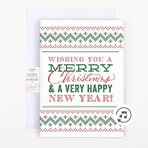 Joker Greeting Frohe Weihnachten Streichkarte - Lustige Weihnachtskarte - Streich - Nonstop Musik & Glitzer