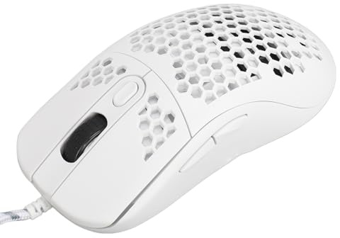 Vikye Souris de Jeu Filaire, Souris de Jeu Ergonomique X600 Rétro-éclairage Rvb, 6 Boutons Programmables, 6 DPI Réglables, pour Ordinateur Portable Gamer (White)