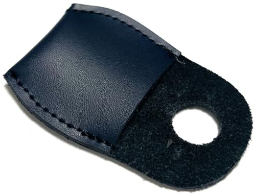 Protezione per pollice in pelle, protezione durevole per dita resistente al taglio, copertura nera per intaglio del legno e progetti fai da te, 81 x 51 mm